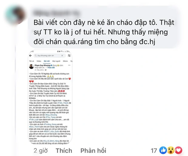Duy Khương phủ nhận mối quan hệ thầy trò với Trấn Thành, netizen tung bằng chứng chỉ trích "ăn cháo đá bát"